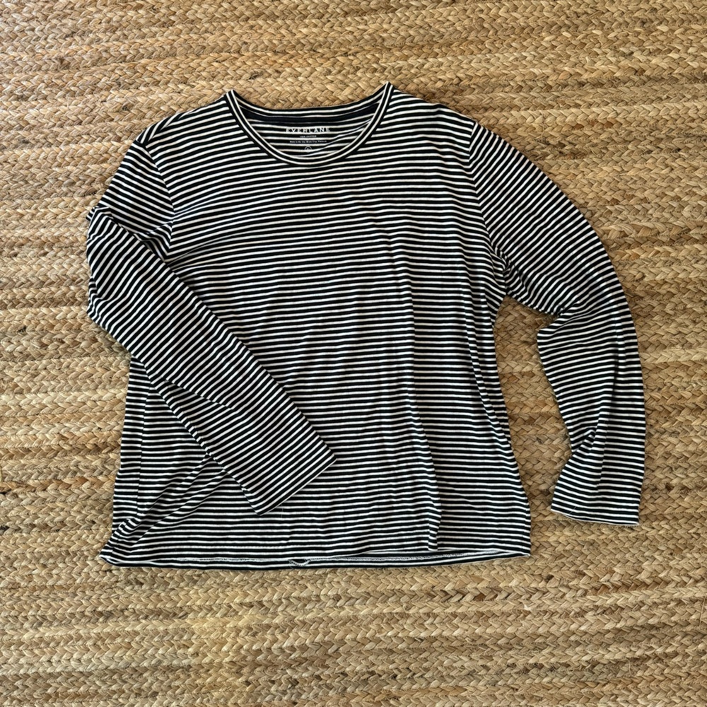 Everlane - Long Sleeve Striped Cotton T-Shirt